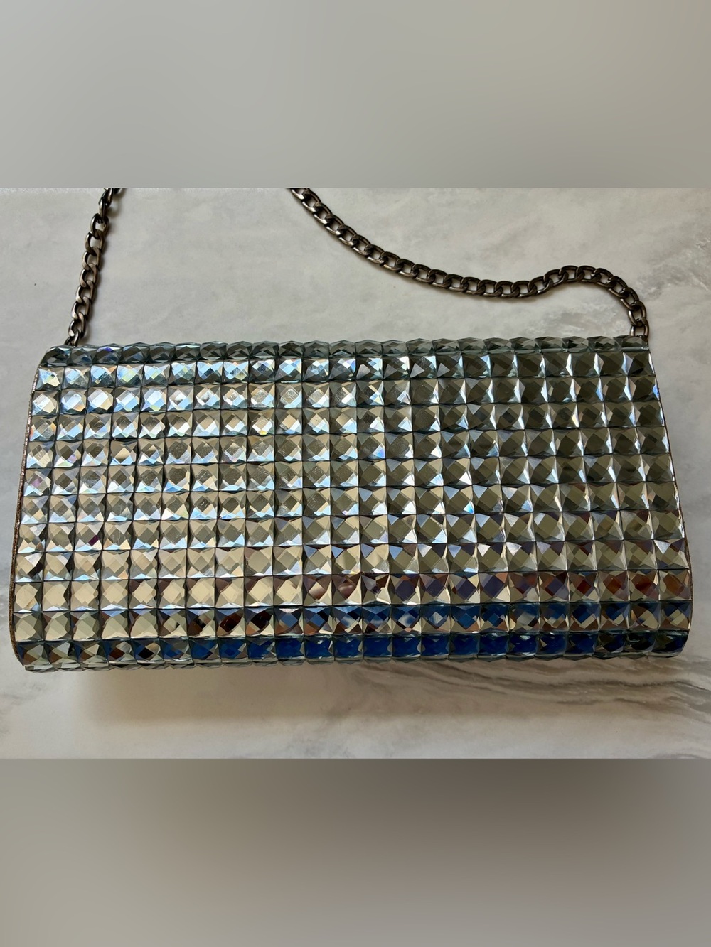 Starlet Silver Crystal Mosaic Evening Clutch